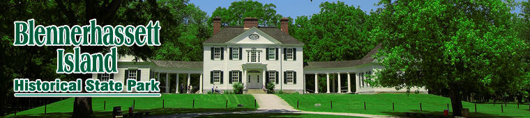 Blennerhassett Mansion at Blennerhassett Island State Park in Parkersburg, WV.