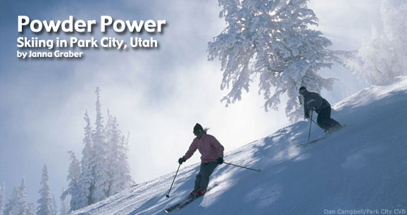 Two People Skiing in Park City, Utah Image